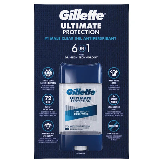 Gillette Endurance Antiperspirant and Deodorant, Cool Wave Clear Gel (5 Pack)
