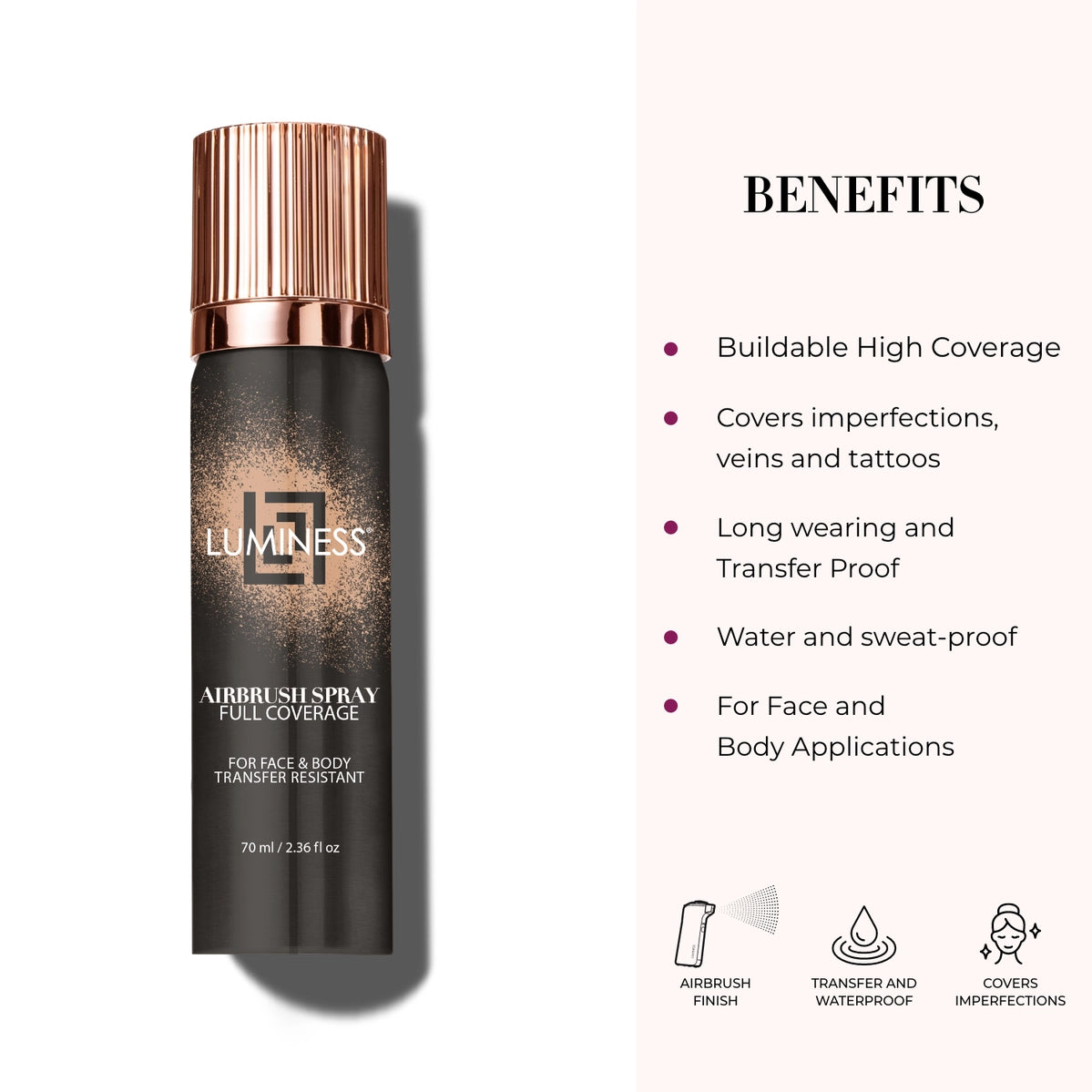LUMINESS Airbrush Spray Full Coverage Body & Face Foundation