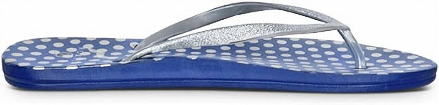 NORTY Womens Eva Flip Flop Sandal Stripes, Navy Silver Dot (22016C)