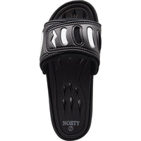 NORTY Mens Drainage Slide Sandals Adult Male Footbed Sandals, (C1023) Black