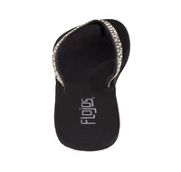 Flojos Rhinestone Strap Thong Sandal - Spark - Black (232)