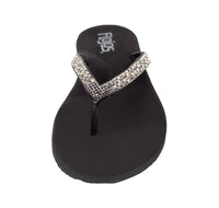 Flojos Rhinestone Strap Thong Sandal - Spark - Black (232)