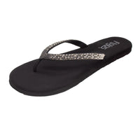 Flojos Rhinestone Strap Thong Sandal - Spark - Black (232)