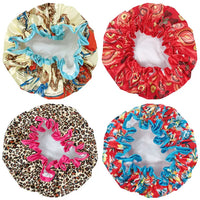Wrapables Double Layer Waterproof Shower Caps, Retro Floral (Set of 4)