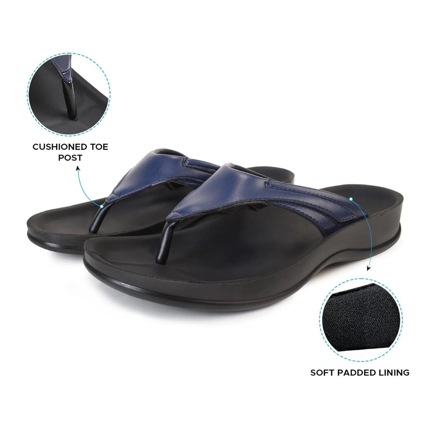 Aerothotic Women's All-Day Wear Sandal, Comfortable, Algiz, Navy (L1501)