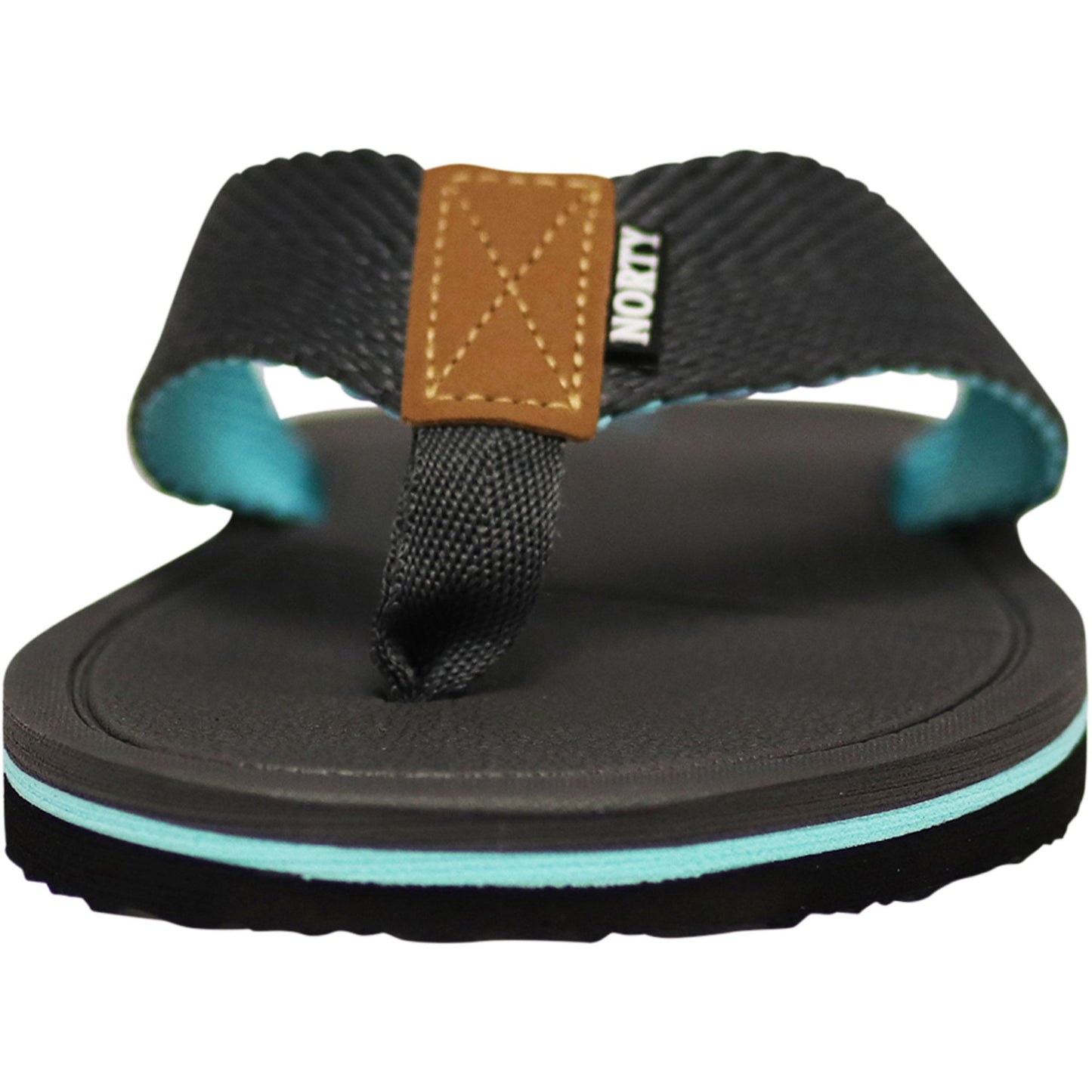 Norty Men's Flip Flop Sandal Grey Turquoise (11115)