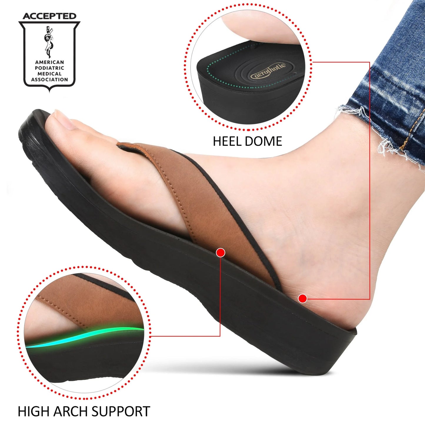 Aerothotic - Women's Comfortable  Sandal, Cuta - Brown (L0367)