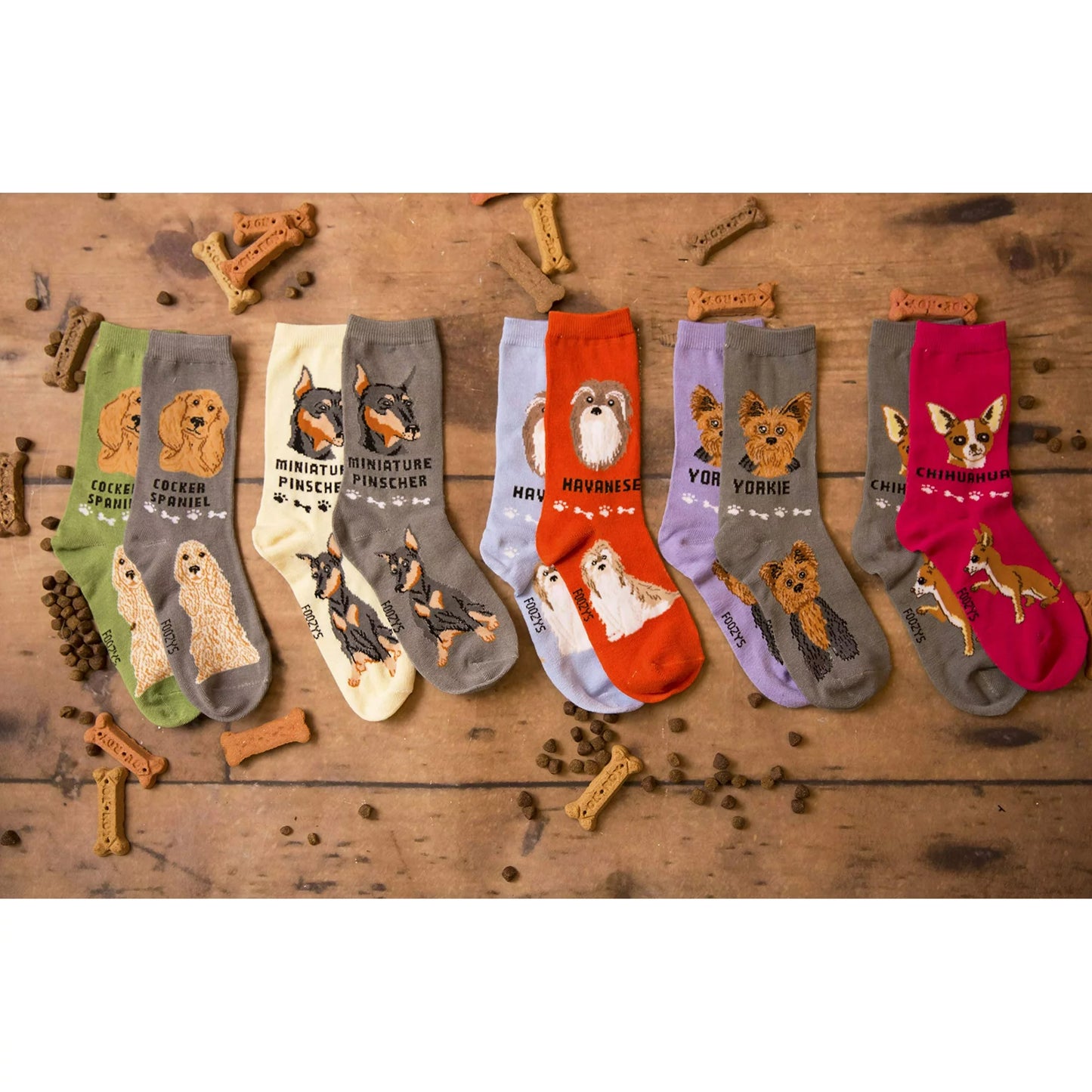 Foozys Unisex Crew Socks Canine Collection (Cocker Spaniel)