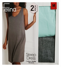 Felina Ladies' Cotton Modal Stretch Sleeveless Sleep Dress (2-pack)