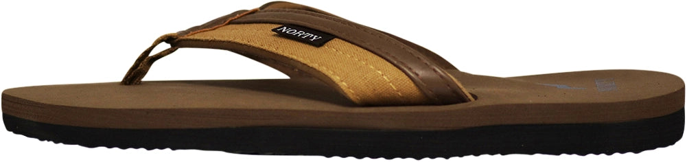 Norty Mens Flip Flop Sandal Brown (13007)