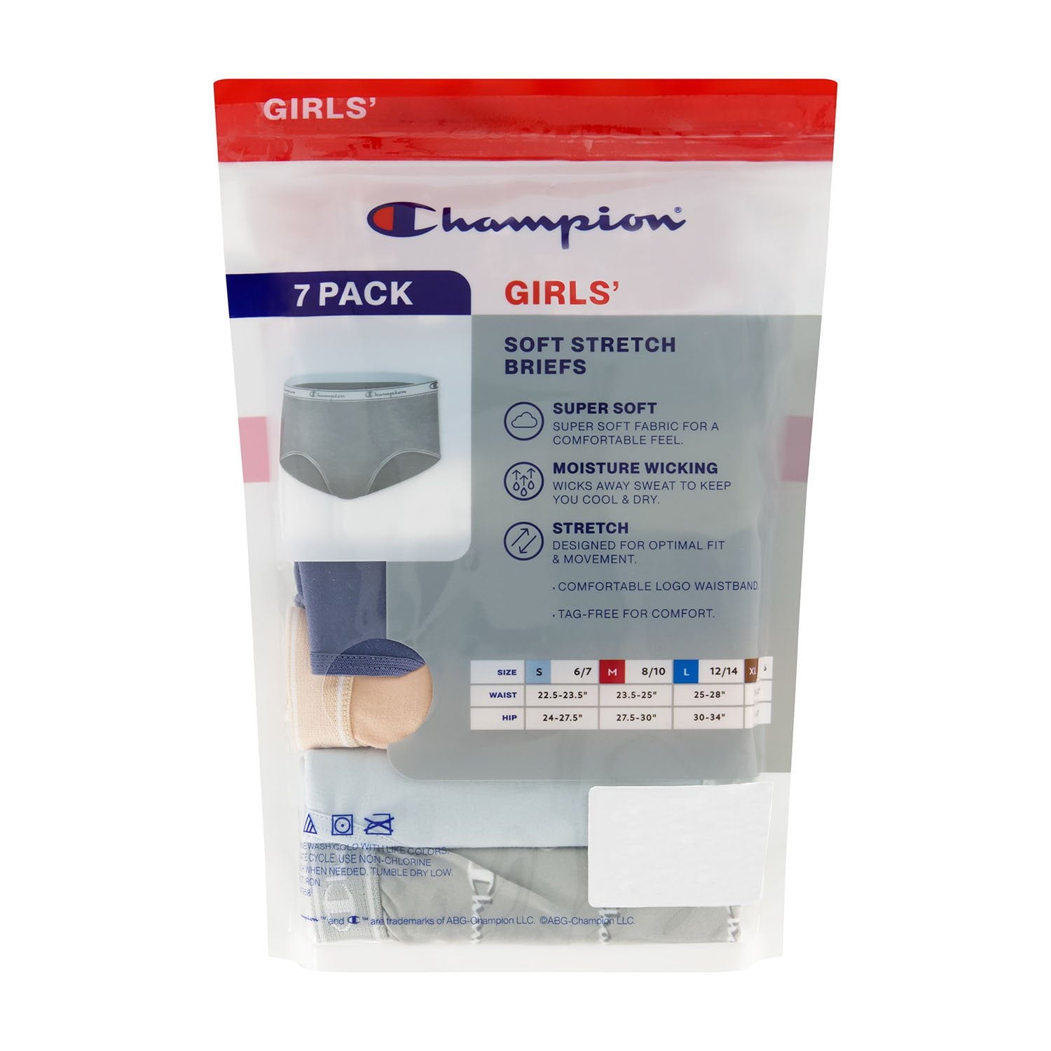 Champion Girls - Stretch Soft Brief, Lilas Print Pack (7-Pack)