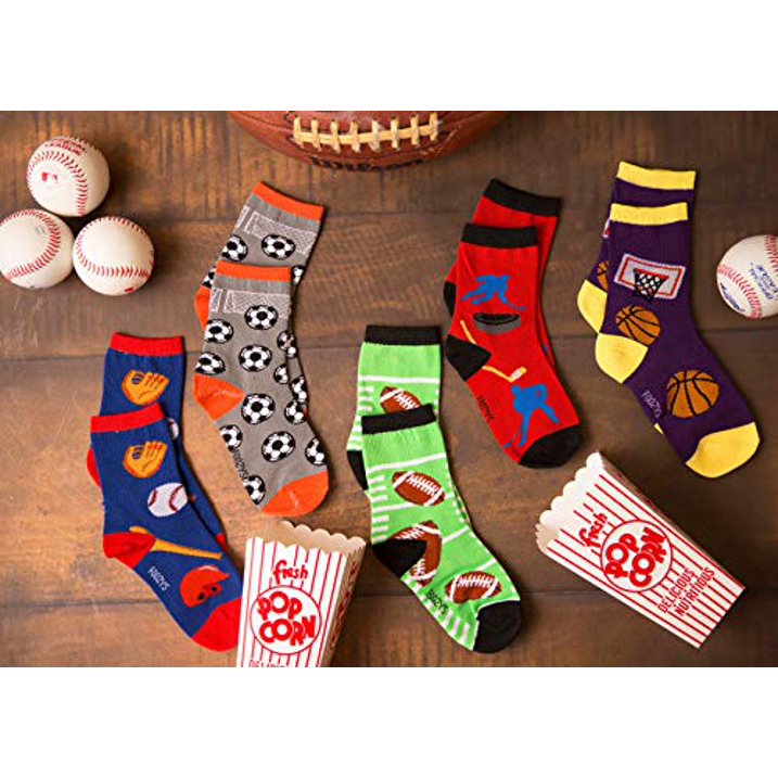 Foozys Kids Boys Fun (Pizza) - Crazy Funny Cool Colorful Crew Socks