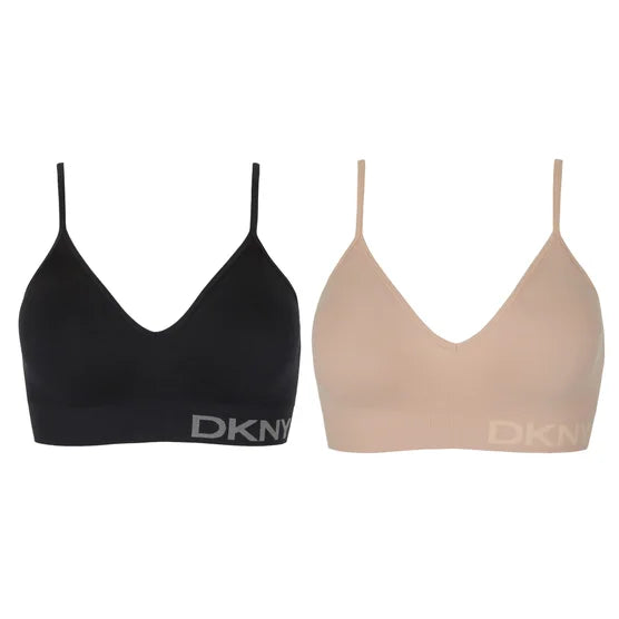 DKNY Women's Seamless Bra, Black  (2-Pack)