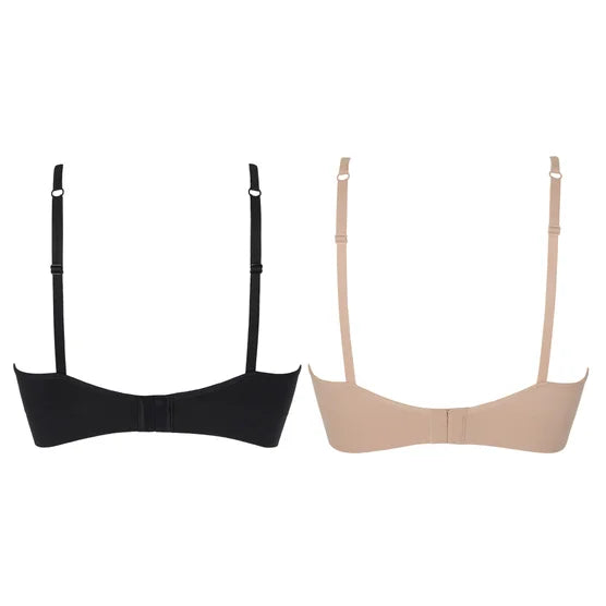 DKNY Women's Seamless Bra, Black  (2-Pack)