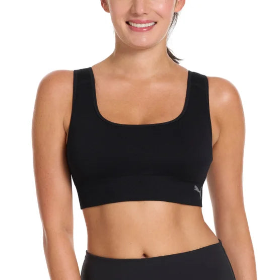 PUMA Ladies' Seamless Sports Bra - (Black) (2-Pair)
