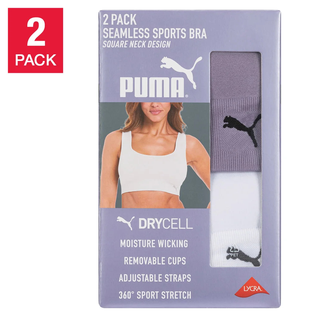 PUMA Ladies' Seamless Sports Bra (2-Pair)