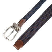 Tommy Bahama Men's Stretch Braided Reversible Belt, Navy