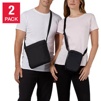 32 Degrees Unisex Crossbody Bag, Black (2-Pack)
