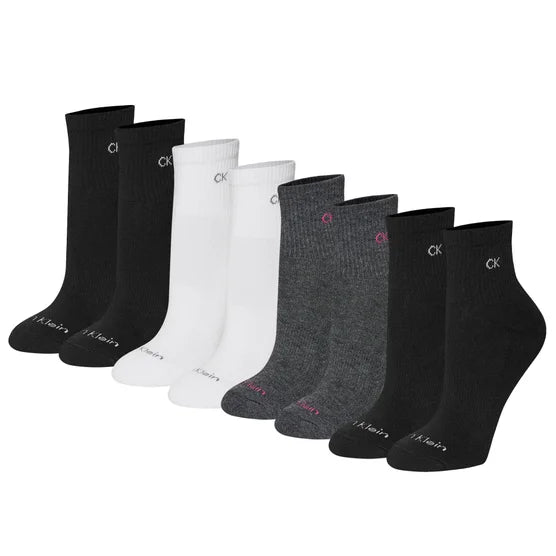 Calvin Klein Women's High Quarter Sock (8-pair)