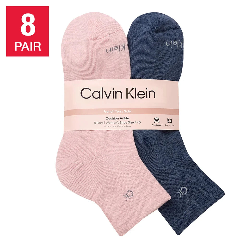 Calvin Klein Women's High Quarter Sock (8-pair)