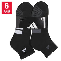 adidas Men's Quarter Sock, 6-12 (Black) (6-pair)