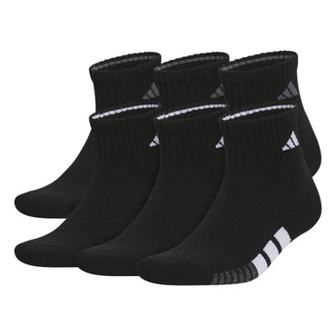adidas Men's Quarter Sock, 6-12 (Black) (6-pair)