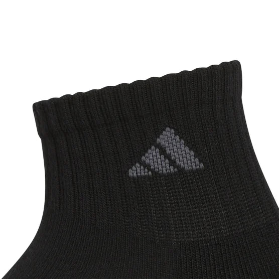 adidas Men's Quarter Sock, 6-12 (Black) (6-pair)