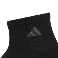 adidas Men's Quarter Sock, 6-12 (Black) (6-pair)