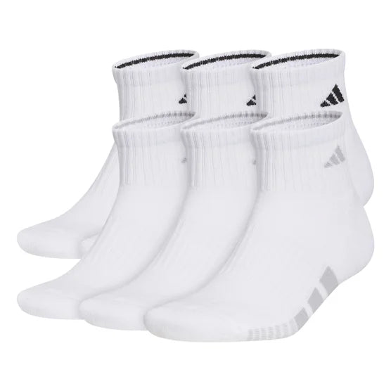 adidas Men's Quarter Sock, 6-12 (White) (6-pair)