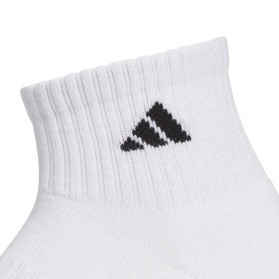 adidas Men's Quarter Sock, 6-12 (White) (6-pair)