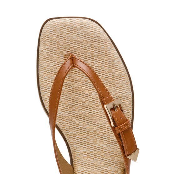 DV Dolce Vita Women's Buckle Sandal, Tan