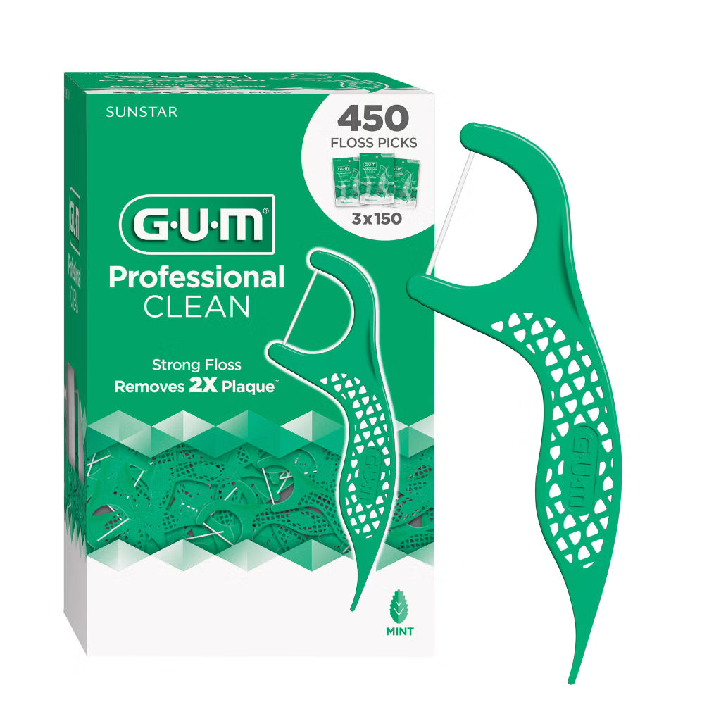 GUM Professional Clean Floss Picks, 150-count, (3-Pack)