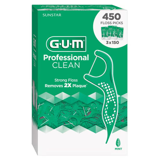 GUM Professional Clean Floss Picks, 150-count, (3-Pack)