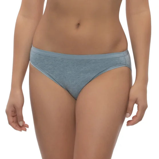 Felina Women's Organic Cotton Stretch Bikini, Assorted Colors (6-Pack)