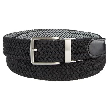Tommy Bahama Men's Stretch Braided Reversible Belt, Black/Grey