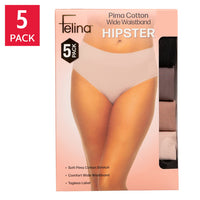 Felina Women's Pima Cotton Hipster, Assorted Colors (5-Pack)
