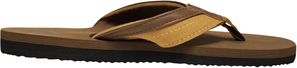 Norty Mens Flip Flop Sandal Brown (13007)