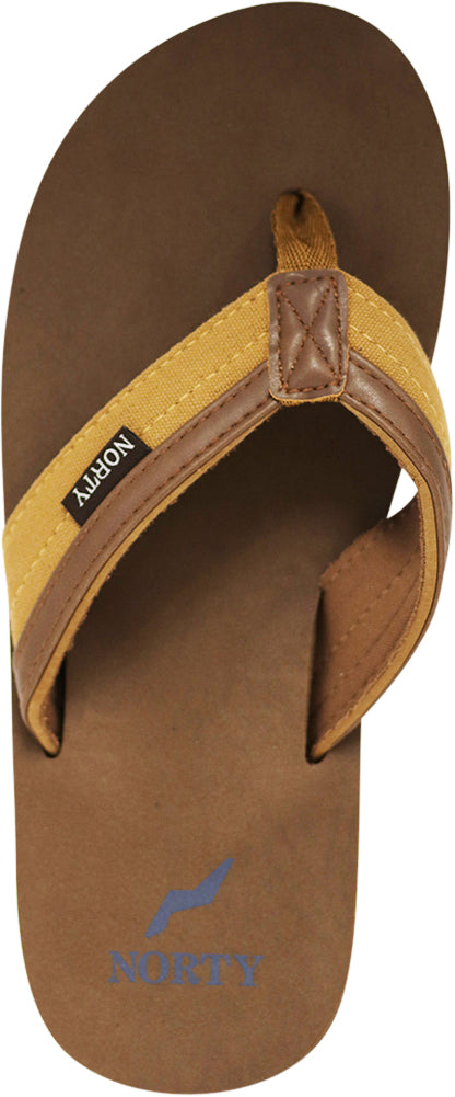 Norty Mens Flip Flop Sandal Brown (13007)