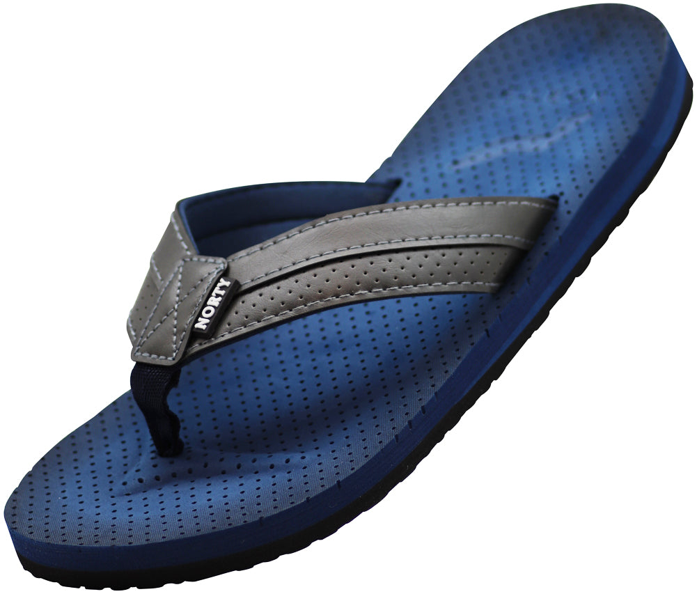 Norty Men's Soft EVA Flip Flop Thong Sandal Shoe (Blue/Black) (11081)