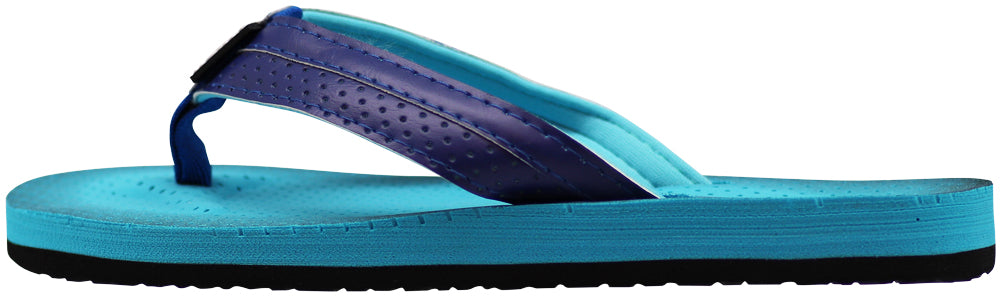 Norty Women's Soft Cushioned Footbed Flip Flop Thong Sandal, Blue