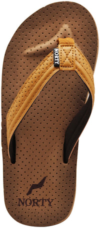 Norty Women's Soft Cushioned Footbed Flip Flop Thong Sandal, Camel