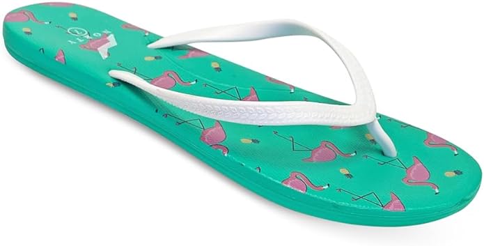 NORTY Women's Easy to Wear Casual EVA Flip Flop Sandal, Flamingos Teal (22017B)