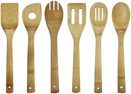 Bombay (Set of 7) Bamboo Kitchen Utensils with Round Crock