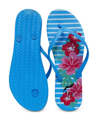 NORTY Womens Eva Flip Flop Sandal Stripes, Hibiscus Stripe (22018A)