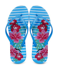 NORTY Womens Eva Flip Flop Sandal Stripes, Hibiscus Stripe (22018A)