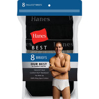 Hanes Men's  Best Brief, Black/Grey, (8-Pack)