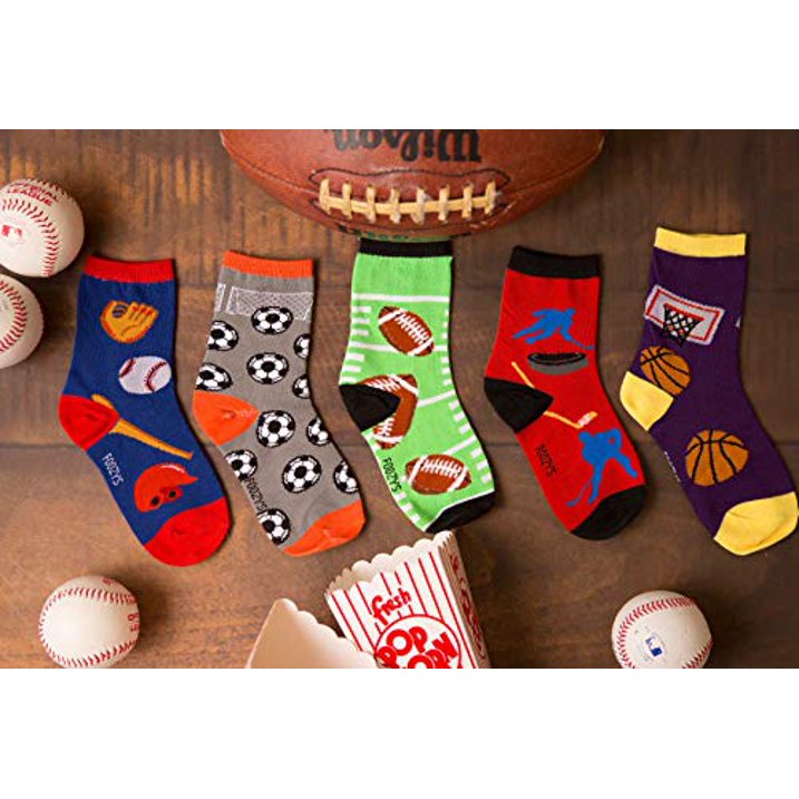 Foozys Kids Boys Fun (Pizza) - Crazy Funny Cool Colorful Crew Socks