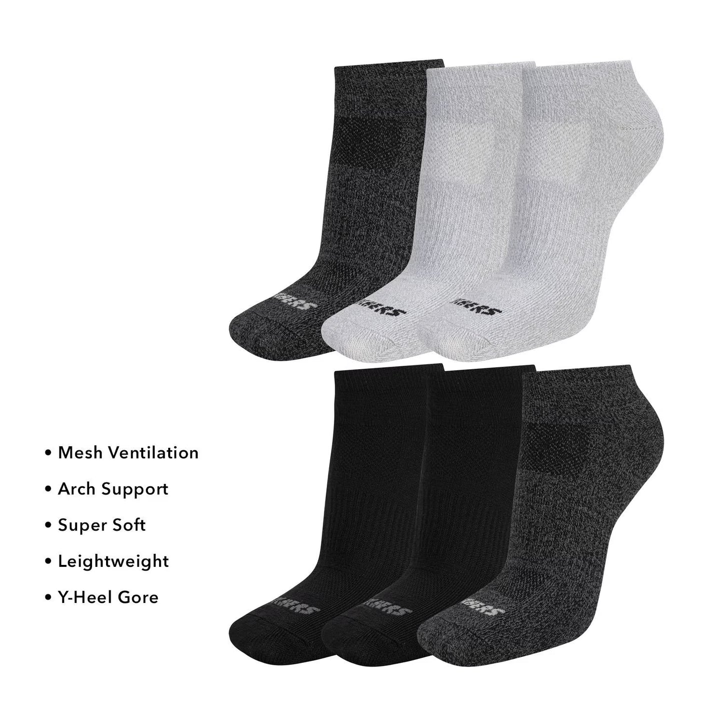 Skechers Women's Super Soft Low-Cut Sock - Assorted Colors (6-Pair)