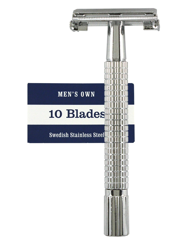 Men’s Own Double Sided Safety Razor With 10 Swedish Stainless Steel Blades