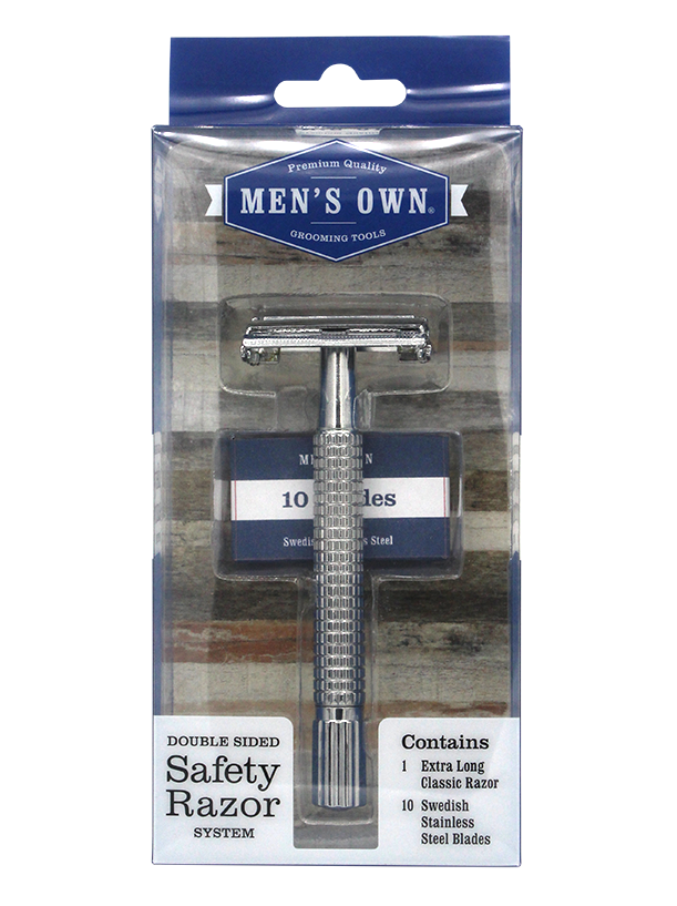 Men’s Own Double Sided Safety Razor With 10 Swedish Stainless Steel Blades